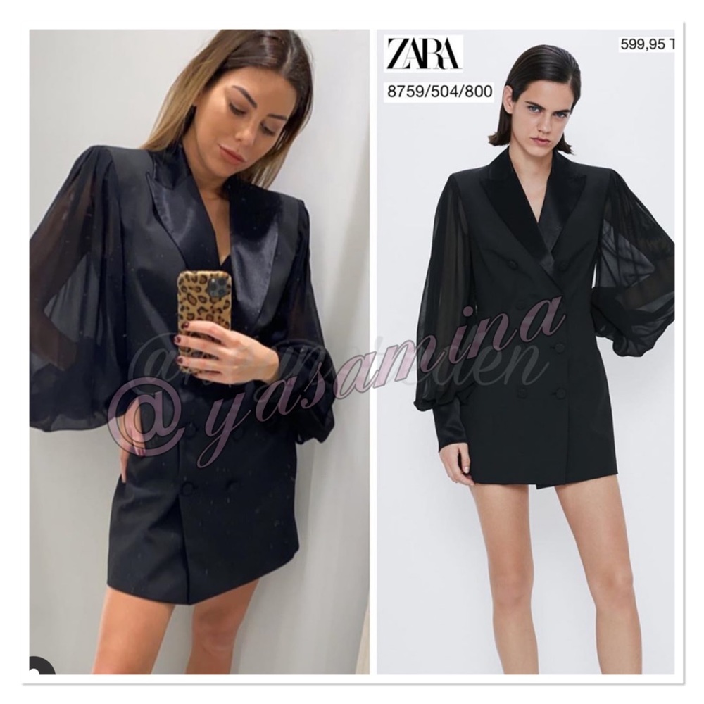 Zara combination sleeve blazer, bloggers favorite - Picture 2 of 11